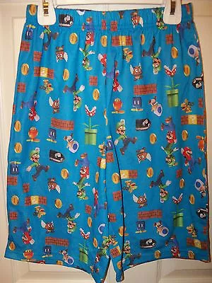 Super Mario Bros Luigi Blue Sleep Shorts PJ Pajama Bottoms Boys Size 6 / 8 NWT • $17.79