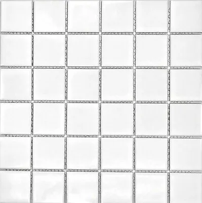 White 2x2 Shiny Porcelain Mosaic Tile Backsplash Wall Floor Kitchen Bath • $11.99