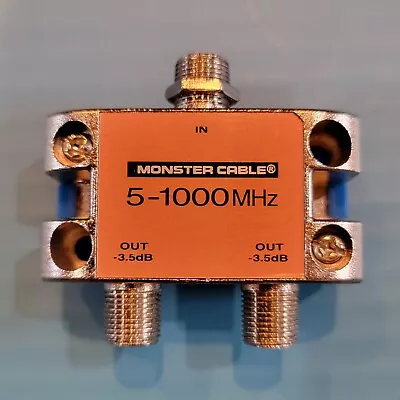 2-Way Monster Cable RF Splitter 5-1000MHz COAX - UNUSED • $2.99
