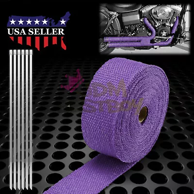 Purple Exhaust Pipe Insulation Thermal Heat Wrap 2 X50' Motorcycle Header • $18.46