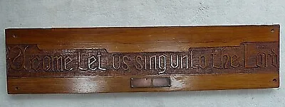 £85 • Buy Vintage Carved Panel, Sing Unto The Lord, Reclaimed Church Salvage, Bible Verse