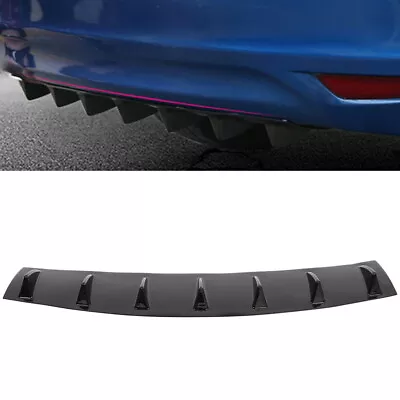 33  Black Car Rear Body Bumper Lip Diffuser Shark Fin 7 Spoiler Wing Chassis ABS • $30.01