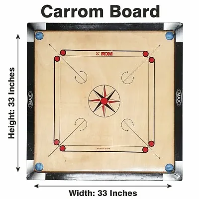 Carrom Board 33 X33  Coins & Striker Set Great Quality Family Game NEW • $63.15