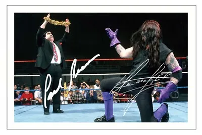 PAUL BEARER & THE UNDERTAKER Signed Autograph 6x4 PHOTO Gift Print WWE WRESTLING • £3.49