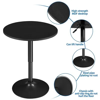 Adjustable Counter Height Bar Table Swivel Bistro Pub Drinks Snacks Round Table • $59.99