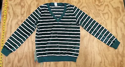 Vintage 70s Women's Juniors Jantzen Velour Striped Shirt Clothing Small USA Made • $51.29