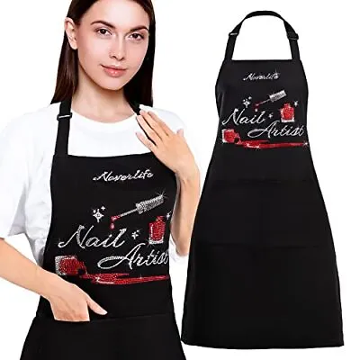 Nail Artist Letter Manicurist Apron With 2 Pockets Stylist Beauty Salon Letter • $15.37