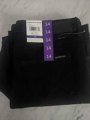 Calvin Klein Women Jeans Size 14 Black Jet • $26.99