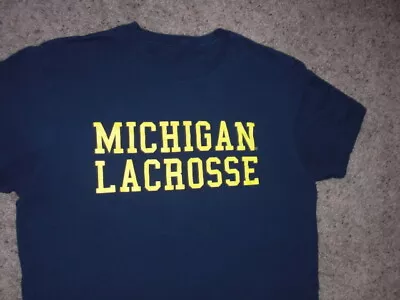 MICHIGAN LACROSSE Blue Short Sleeve Shirt T-shirt Men's Medium • $9.66