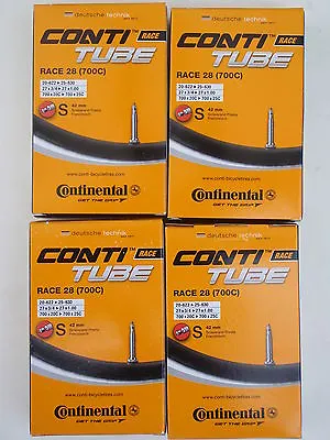 Continental Race 28 Road Bike Tubes 700C 19/25mm 42mm Valve 4 Pack *New* • $43