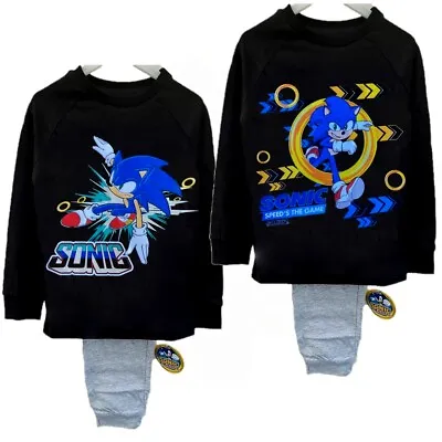 £9.69 • Buy Boys Kids Children Sonic The Hedgehog Cotton Pyjamas Pjs Set Age 6-12 Years