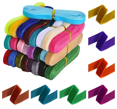 £14.99 • Buy Premium Quality VELVET Ribbon 10mm / 25mm & 50mm Wedding Christmas Crafts UK