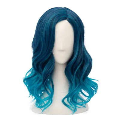 Lolita Mix Blue Ombre Curly Lady Harajuku Cosplay Wig+Cap Halloween • $18.39