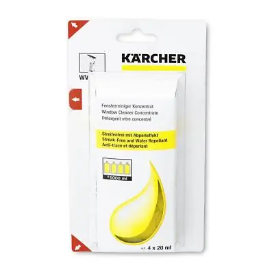 Karcher 6.295-302.0 Window Vac WV Cleaner Concentrate 4 X 20ml Sachets Capsules • £7.49