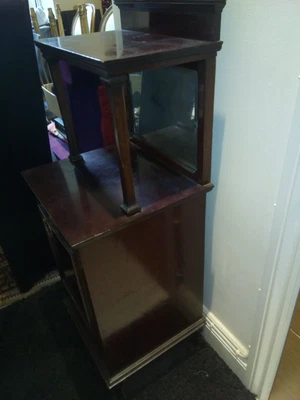 £5 • Buy ANTIQUE  MAHOGANY &  CUPBOARD Or Cabinet  With Pull Out Cupboard For Coal 