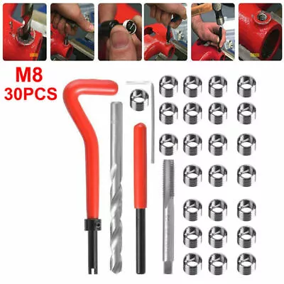 30Pcs M8 X 1.25mm Metric Thread Repair Insert Kit M8 Car Pro Coil Tool • $13.99