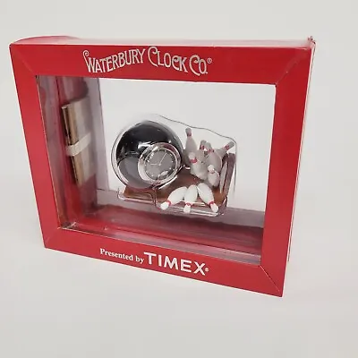 Timex Waterbury Clock Co Bowling Ball And Pins Mini Desktop Clock New Sealed • $30.33