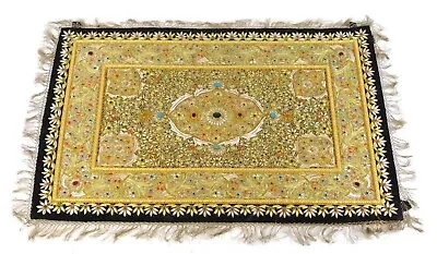  Vintage Jeweled Kashmir Tapestry With Zardozi Embroidery 24  X 35   • $379