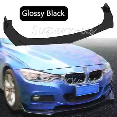 For BMW 3 Series E46 E90 E91 E93 F30 F31 Glossy Black Front Bumper Lip Spoiler • $42.95