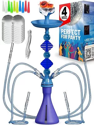 4 Hose Hookah Set - Royal Blue Hookah Set With Everything 4 Hose - Hookah 4... • $28.79