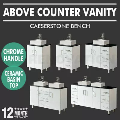 600-1800mm Freestanding Vanity Ceramic Above Counter Basin Stone Top Cabinet • $589