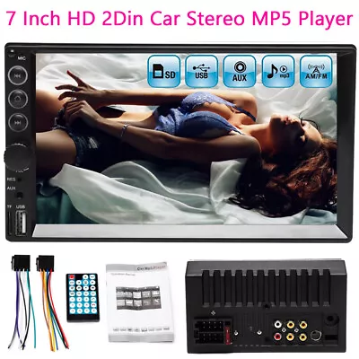 7  Car Stereo Radio 2DIN HD MP5 Touch Screen Mirror Link For IOS & Android GPS • $46.04