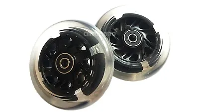 2X MICRO SPRITE SCOOTER LED WHEELS FLASHING LIGHTS FRONT 120mm BACK 100mm ABEC 9 • £22.95