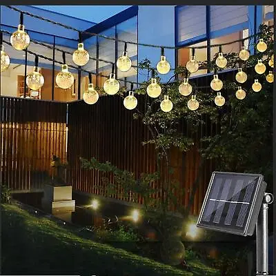 60 LED Ball Solar Party Fairy Outdoor String Lights For Patio & Garden • £12.99