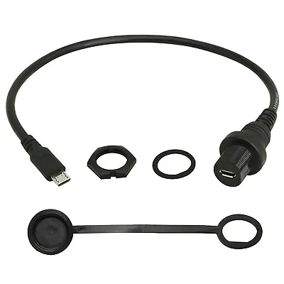 Micro USB Male To Female Flush Panel Mount Extension Waterproof Cable Car Boat • $6.49