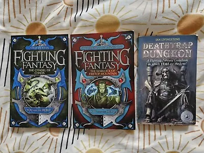 Fighting Fantasy Volumes 1 2 & 3: The Warlock Of Firetop Mountain Citadel Of C • £15.99