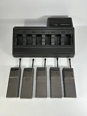 Lot Of 5 Motorola HT600 2-Way Radio With NTN4668A 6-Bay Battery Charger ~ READ • $199.89