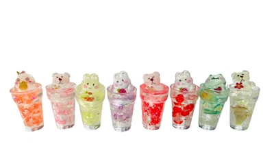 £4.49 • Buy Resin KAWAII Sanrio 3D Glitter Cups Charms Doll Sized Cup Cabochon DIY New