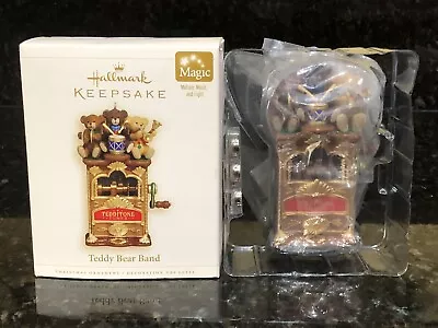 2006 Hallmark TEDDY BEAR BAND Christmas Ornament Motion Music Light TESTED • $24.95