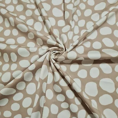 Sateen Fabric Cotton Blend Ivory Spotted Beige Colour 49  Wide  • £5.49