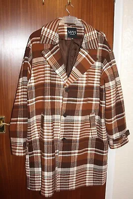 Gents -Boohoo Man Knee Length Coat - 2XL  Brown Checked • £20