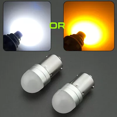 2PCS 12V White / Amber 67 89 97 631 5007 5008 R5W R10W 1156 LED Bulbs Mini BA15S • $8.99