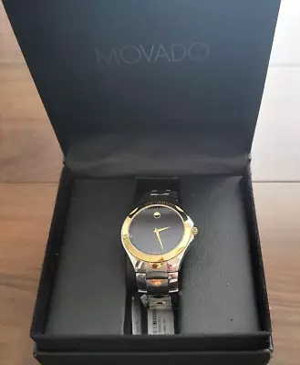 Movado Men’s Luno Sport Two Tone Black Dial Swiss Watch Quartz 40mm 0606906 • $448