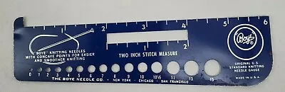 VINTAGE ~ BOYE U.S. Standard Knitting Needle Gauge/Ruler/Stitch Measure - USA  • $10.43