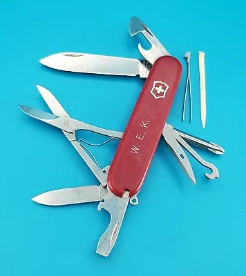 Victorinox Super Tinker Swiss Army Knife Red!  W.E.K. LOVE  MOM  • $20.37