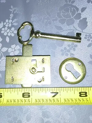 Brass Mortise Cabinet Lock W/ Skeleton Key  • $14.99