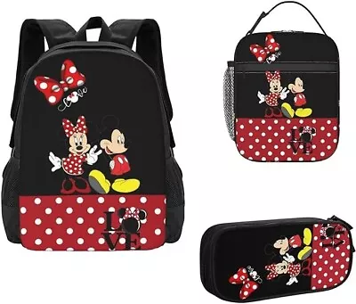 Mickey Mouse Black Backpack - Fashion Cartoon Backpack Travel Daypack Laptop • $25.95