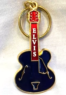 Elvis Presley Keychain Colorful With Guitar Stainless Backed 3.5 X1.5  • $7.77