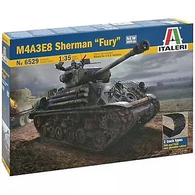 Italeri M4A3E8 Sherman Fury - Plastic Model Military Vehicle Kit - 1/35 Scale • $55.96