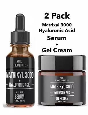 2Pk Hyaluronic Acid + Matrixyl 3000 Peptide Face & Eye Wrinkle Serum + Gel Cream • $24.99