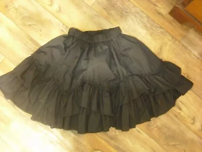 Rhythm Creations Square Dance Skirt  Black  Tiered Layers • $30