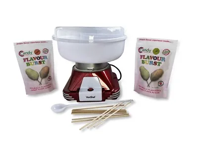 Candy Floss Machine + NATURAL Flavoured Sugar X6 Selection Pack + Scoop + Sticks • £44.99