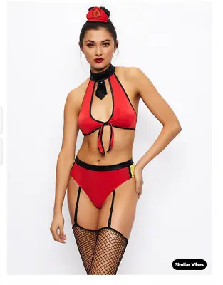 $29.95 • Buy NWT Frederick's Of Hollywood Burning Firefighter Halloween Lingerie Costume L/XL