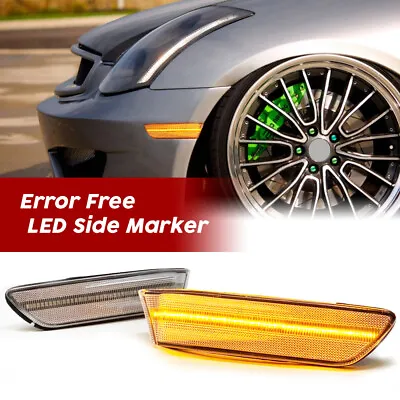 For 03-07 Infiniti G35 Coupe Amber LED Front Bumper Side Marker Light Clear Pair • $25.89
