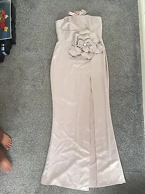 Bnwt LIPSY Prom Maxi Formal Evening Party Dress  Nude Light Size 6 Rrp£85 • £25