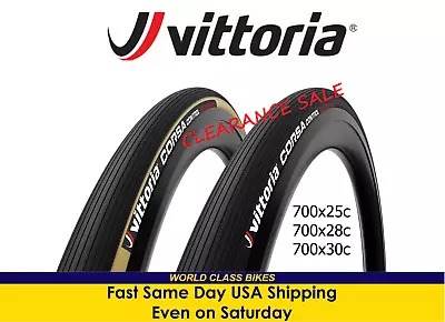 Vittoria Corsa Control G2.0 700x25 28 30c All Black/Tan Folding Road Bike Tire • $49.95